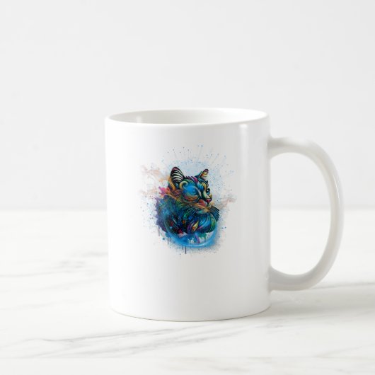 Katzenfarbe und abstrakter Hintergrund Kaffeetasse (Rechts)