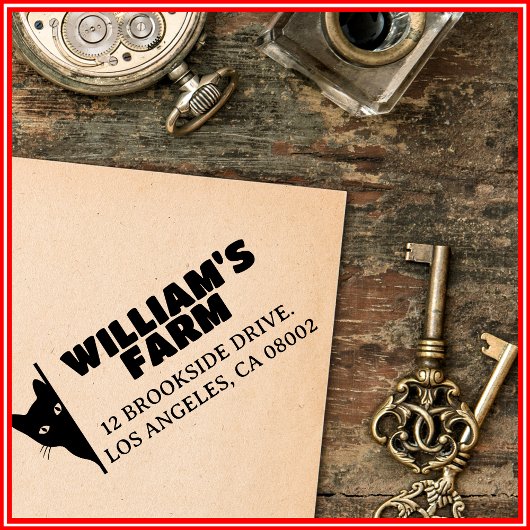 Katzenfarm Business Einzigartige Niedliche Rücksen Permastempel