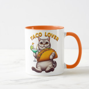 Katzenfest mit Taco und Getränk Tasse