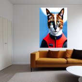 Katzenfeuerwehrmann | AI Art Poster