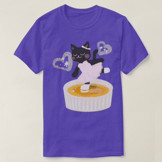 Katzenfigur Skaten auf einer Creme T-Shirt (Design vorne)