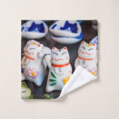 Katzenfiguren werden badhandtuch set (Waschlappen)