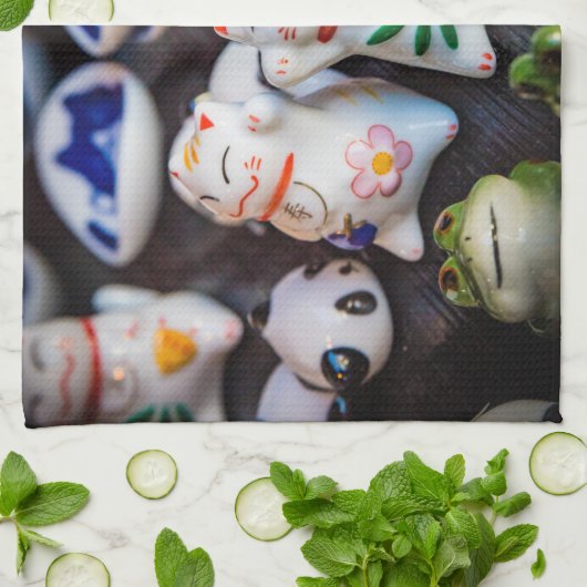 Katzenfiguren werden geschirrtuch (Gefaltet)