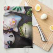 Katzenfiguren werden geschirrtuch (Viertel Falte)