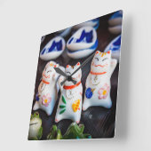 Katzenfiguren werden quadratische wanduhr (Winkel)