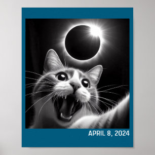 Katzenfinsternis 2024 Shirt Lustige Totale Sonnenf Poster