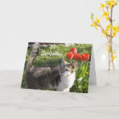 Katzenfisch Beileid mit roten Tulips Karte (Gelbe Blume)