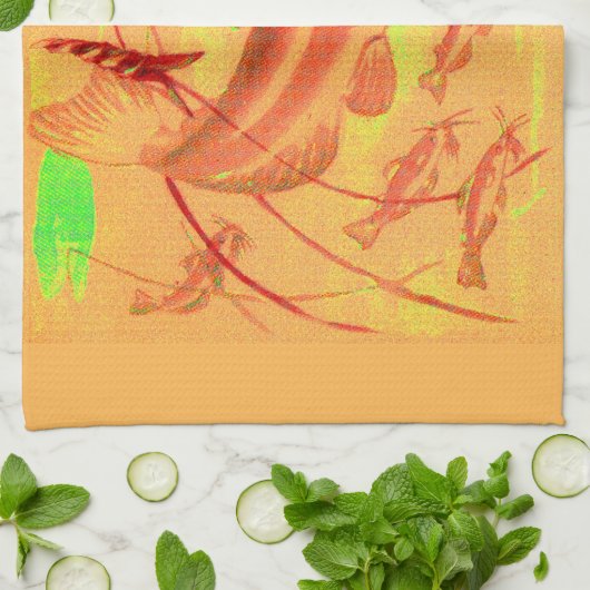 Katzenfisch Geschirrtuch (Gefaltet)