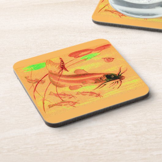 Katzenfisch Getränkeuntersetzer (Linke Seite)