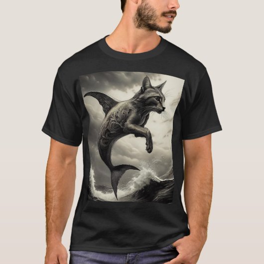Katzenfisch Mythische Kreatur T-Shirt (Vorderseite)