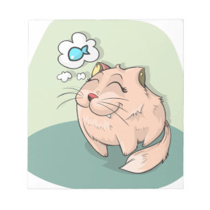 Katzenfische denken niedliches Haustier Notizblock