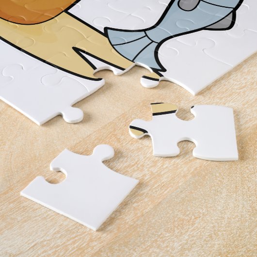 Katzenfische mit Angelstab und Fisch Puzzle (Seite)