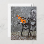 Katzenfische Schneeflocken an seinem Tong Postkarte (Vorne/Hinten)