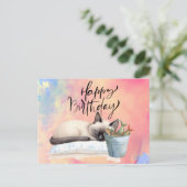 Katzenfische zum Geburtstag mit Fisch Postkarte (Stehend Vorderseite)