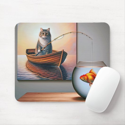 Katzenfischen für Goldfisch Mousepad (Mit Mouse)