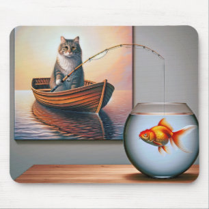 Katzenfischen für Goldfisch Mousepad