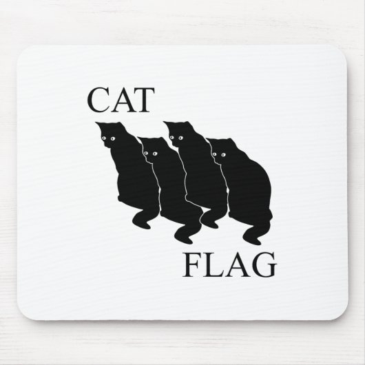 Katzenflagge Funny Black Flag Mousepad (Vorne)