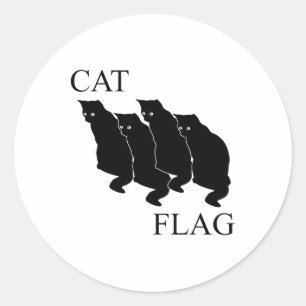 Katzenflagge Funny Black Flag Runder Aufkleber