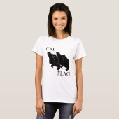 Katzenflagge Funny Black Flag T-Shirt (Vorne ganz)