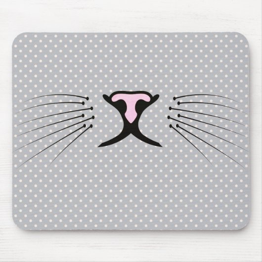 Katzenflüster auf Polka-Punkten Mousepad (Vorne)