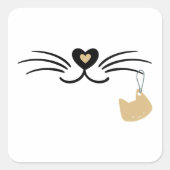 Katzenflüster Quadratischer Aufkleber (Vorderseite)