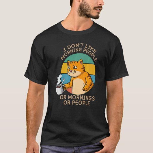 Katzenflüsterer trinkt Kaffee Kaffeetrinker T-Shirt (Vorderseite)