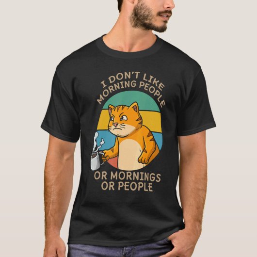 Katzenflüsterer trinkt Kaffee Kaffeetrinker T-Shirt (Vorderseite)