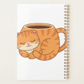 Katzenförmiger Kaffeebecher-Hardcover-Planer Planer (Rückseite)