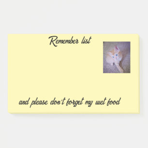 Katzenfoto-Erinnerungsliste Post-It-Notizen Post-it Klebezettel