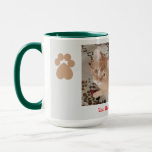 Katzenfoto Humor Text und Katzenpfote Tasse