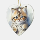 Katzenfoto in Herzform Keramik Ornament (Links)