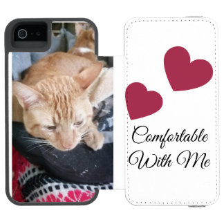 Katzenfoto mit Zitat, Vorder- und Rückseite, Pfote Incipio Watson™ iPhone 5 Geldbörsen Hülle