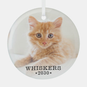 Katzenfoto ornament aus glas