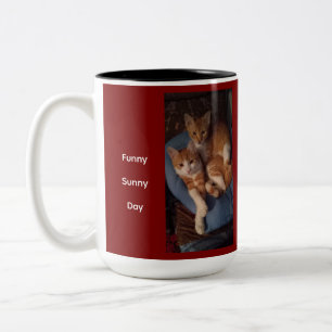Katzenfoto-Text anpassen , Zweifarbige Tasse