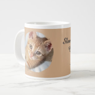 Katzenfoto, Text, austauschbar, Lustig, Katzenlieb Jumbo-Tasse