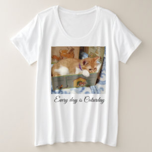 Katzenfoto vorne, hinten Herz Pfote, Große Größe T-Shirt