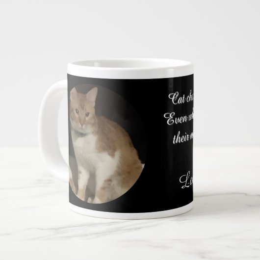 Katzenfoto wählt Sie Name Text Jumbo-Tasse (Vorderseite Links)