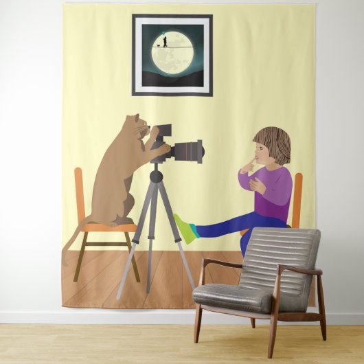 Katzenfotograf Wandteppich (Beispiel)