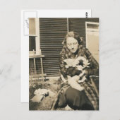 Katzenfrau Postkarte (Vorne/Hinten)