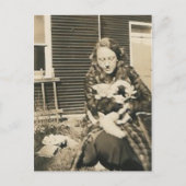 Katzenfrau Postkarte (Vorderseite)