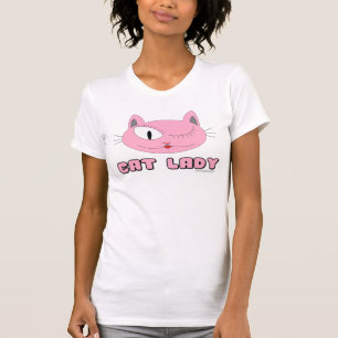 KATZENFRAU Rosa Katzen-Gesicht Katzenliebhaberin T-Shirt
