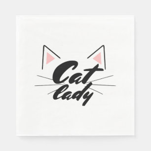 Katzenfrau Serviette
