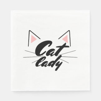 Katzenfrau Serviette