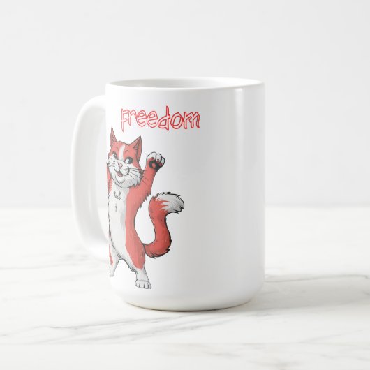 Katzenfreiheit Kaffeetasse (Vorderseite Links)