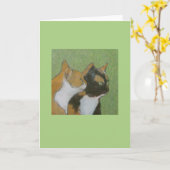 Katzenfreunde Karte (Gelbe Blume)