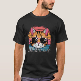 Katzenfreundliche orange Tabby-Sonnenbrille T-Shirt