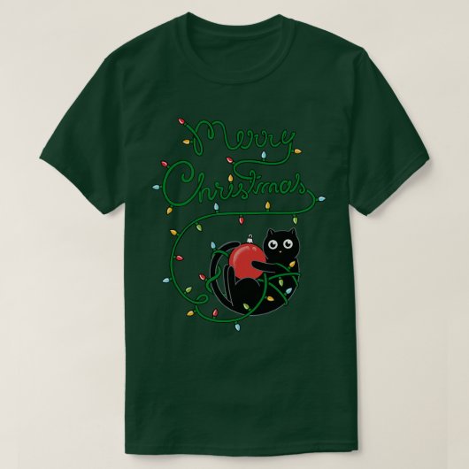 Katzenfröhliche Weihnachten T-Shirt (Design vorne)