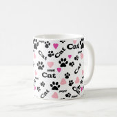 Katzenfußabdrücke Kaffeetasse (VorderseiteRechts)
