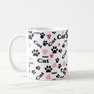Katzenfußabdrücke Kaffeetasse