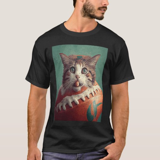 Katzenfußball-Donut T-Shirt (Vorderseite)